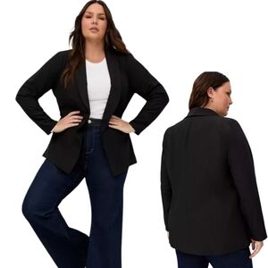 Torrid Black Shawl Collar Open Front Blazer Size 2X